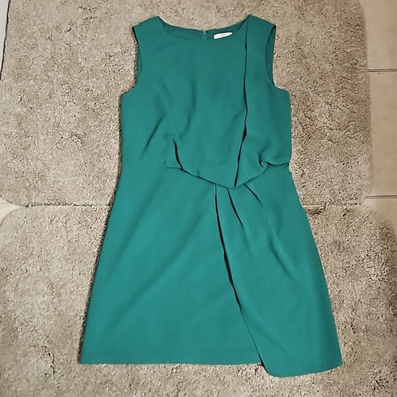 Halston Heritage Crew Neck Mini Jade DDress Size 4 - Picture 7 of 7